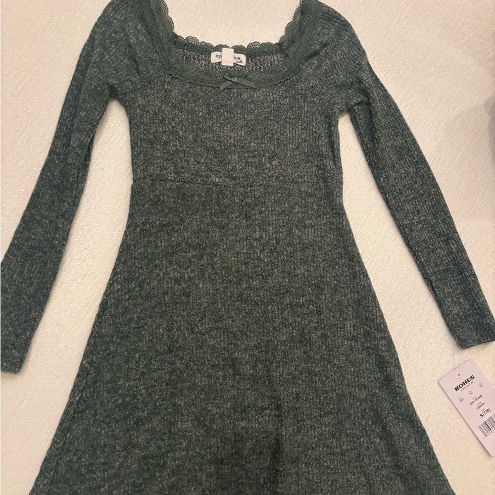 Eyeshadow Kids Dress in Heather Green